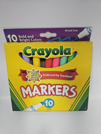 CRAYOLA 10 MARKERS BOLD AND BRIGHT COLORS