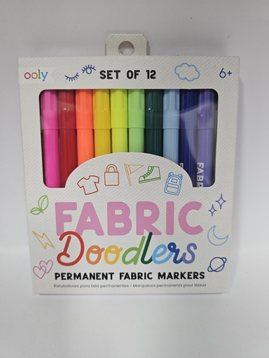 MARCADORES OOLY SET 12 FABRIC DOODLERS