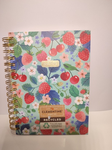 LIBRETA ESPIRAL CLEMENTINE FRUTOS ROJOS