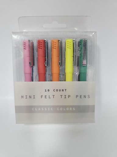 10 MINI FELT TIP PENS