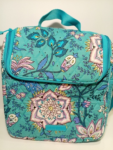 LONCHERA  VERDE DE FLORES