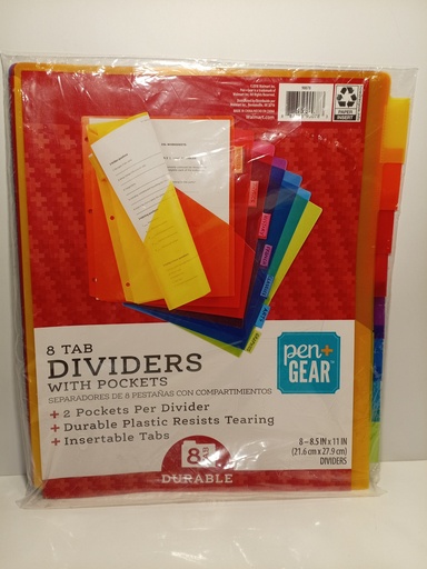 SET DE 8 DIVISORES CON BOLSILLOS