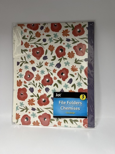 CARPETA CON SEPARADORES FLORES 3 UNI. JOT