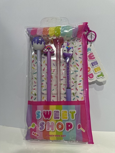 SET DE BOLIGRAFOS SWEET SHOP 4 UNIDADES