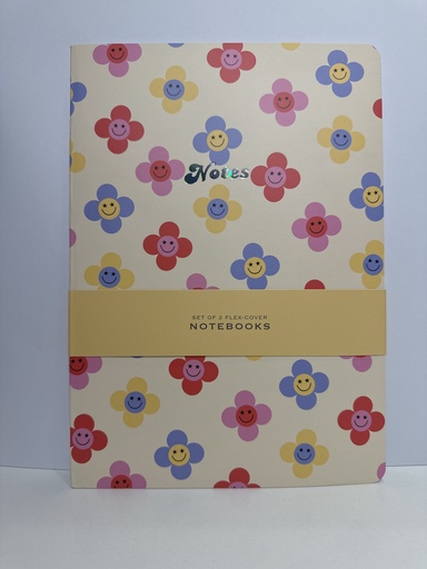 SET DE 2 NOTEBOOKS FONDO FLORES.