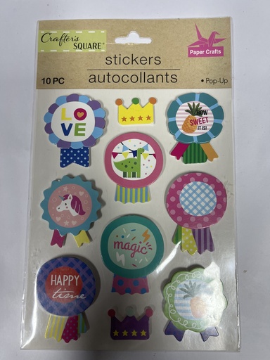 CRAFTERS SQUARE STICKERS AUTOCOLLANTS 10PC 