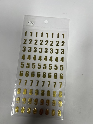 STICKERS NUMEROS DORADOS