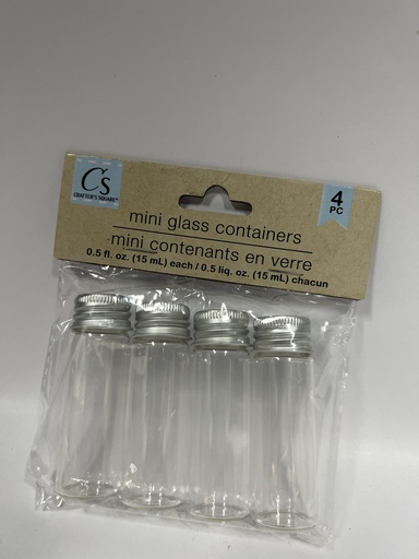 SET DE 4 MINI RECIPIENTES DE VIDRIO VIAJEROS 