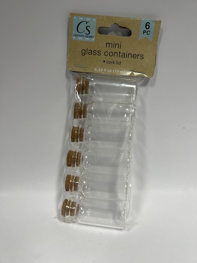 SET DE 4 MINI RECIPIENTES DE VIDRIO VIAJEROS TAPA CORCHO