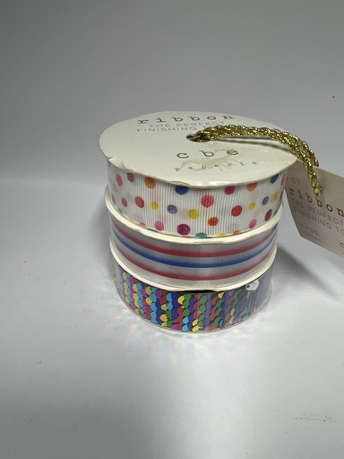 SET DE 3 CINTA VARIOS DISEÑOS RIBBON 2.2CMX2.7  