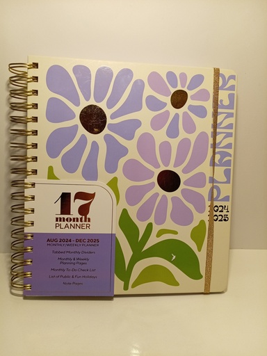 PLANIFICADOR ESPIRAL FLORES MORADAS