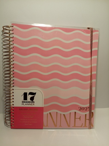 PLANIFICADOR ESPIRAL PLASTIFICADO ROSADO