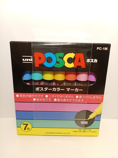 MARCADORES POSCA PASTELES 7 UNIDADES PC-1M