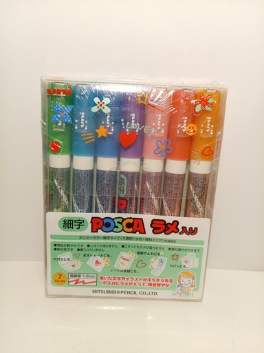 MARCADORES POSCA GLITTER 7 UNIDADES