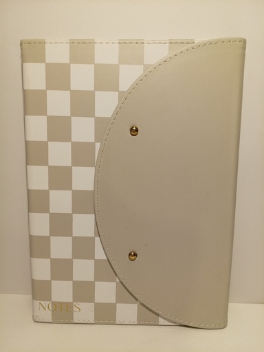 LIBRETA DE NOTAS CUADROS BLANCO BEIGE