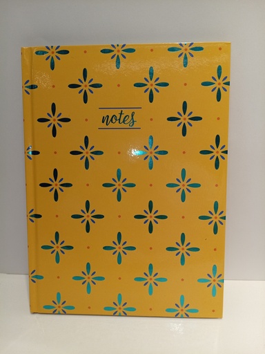 LIBRETA DE NOTAS JOURNAL AMRILLA CON FLORES