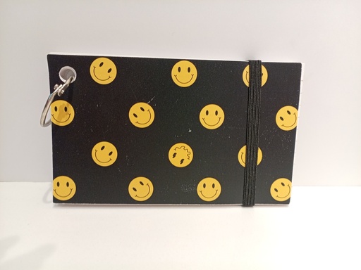 MINI LIBRETA DE NOTAS CARA FELIZ CON LIGA