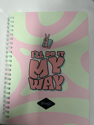 LIBRETA ESPIRAL MR.WONDERFUL I'LL DO IT MY WAY