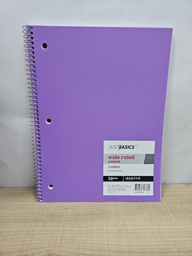 LIBRETA ESPIRAL MORADA JUST BASIC