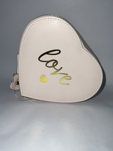 ESTUCHE JOYERO LOVE ROSADO CLARO FORMA DE CORAZON