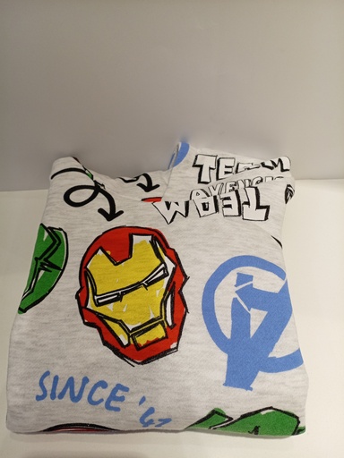 SUETER CON CAPUCHA MARVEL LIGHT GREY 5-6Y