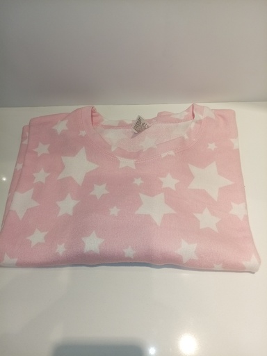 SUETER ROSADO DE ESTRELLAS BLANCAS TALLA S