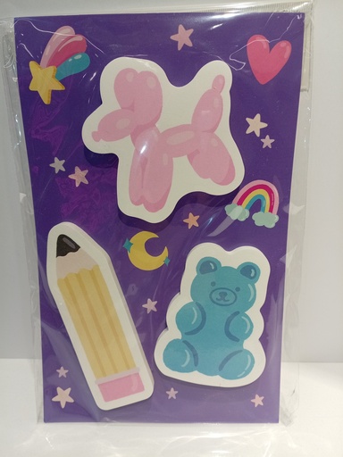 SET DE JUEGOS DE NOTAS ADHESIVAS FONDO MORADO