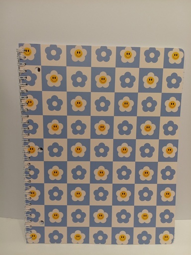 LIBRETA ESPIRAL FLORES/CARA FELIZ