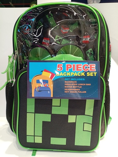BOLSO MINECRAFTCON LONCHERA Y TERMO