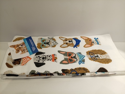 SET DE 2 PAÑOS DE COCINA OEKO TEX PERROS