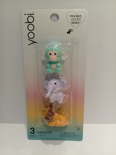 SET DE BORRAS 3 UNI YOOBI ANIMALES 