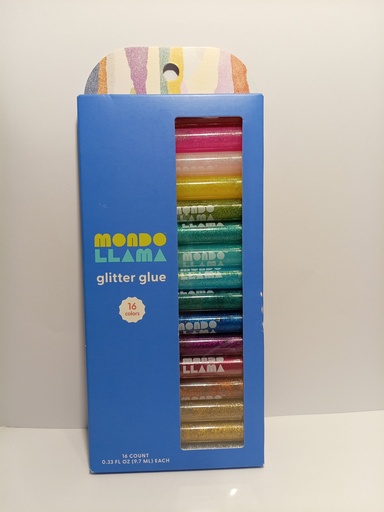 MARCADORES MONDO LLAMA GLITTER GLUE 16 COLORS