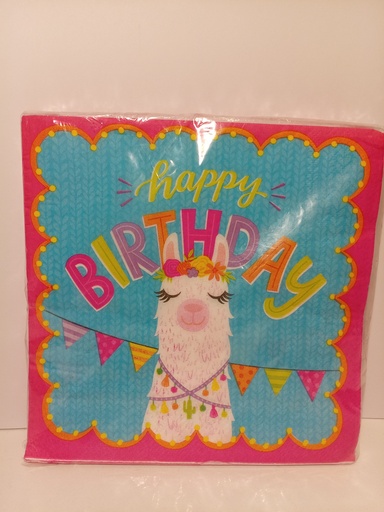 SERVILLETAS LLAMA/HAPPY BIRTHDAY GRANDE