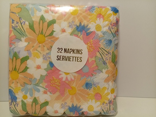 SERVILLETAS MERI MERI FLORES 32 UNIDADES PEQ. 