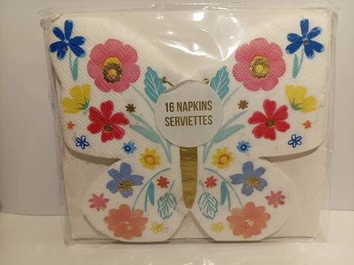 SERVILLETAS FORMA DE MARIPOSA 16 UNIDADES