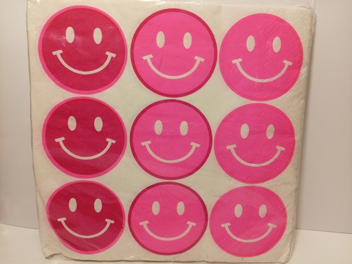 SERVILLETAS CARA FELIZ FONDO BLANCO 20 UNIDADES 