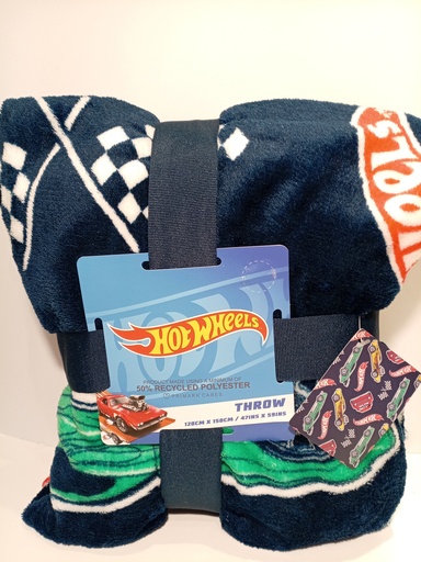 COBIJA HOT WHEELS FONDO AZUL