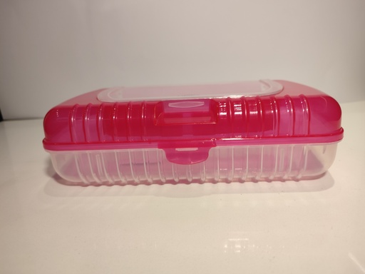  CARTUCHERA PENT+GEAR TRANSPARENTE TAPA FUCSIA