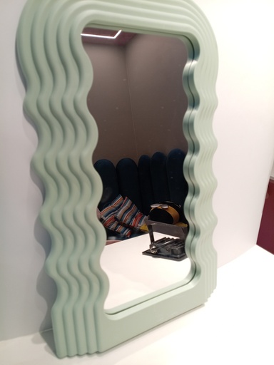 ESPEJO ROOM ROOM RECTANGULAR VERDE CON ONDAS 