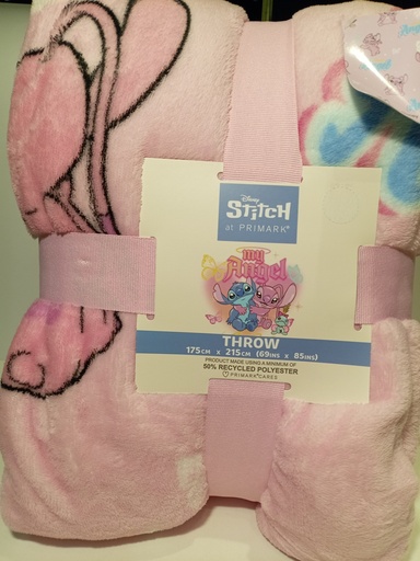 COBIJA ANGELA Y STITCH ROSADA