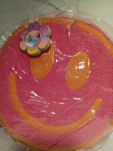 COJIN CARA FELIZ ROSADO Y ANARANJADO