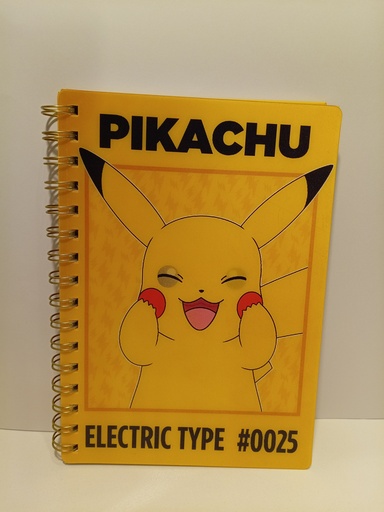 LIBRETA ESPIRAL Pikachu 3D