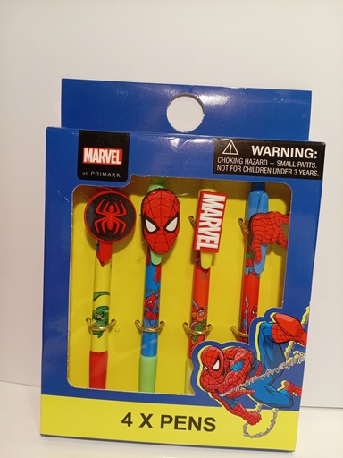 SET DE 4 BOLIGRAFOS SPIDERMAN