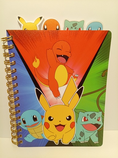 LIBRETA ESPIRAL POKEMON CON SEPARADORES DE PAGINA