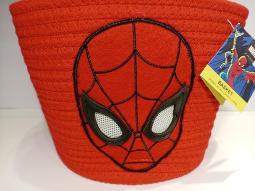 CESTA ORGANIZADORA TEJIDA SPIDERMAN