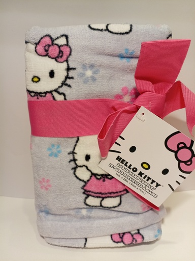 TOALLA DE MANO HELLO KITTY FONDO MORADO