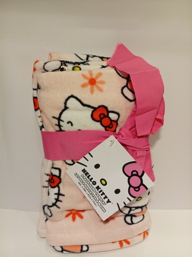 TOALLA DE MANO HELLO KITTY FONDO ROSADO