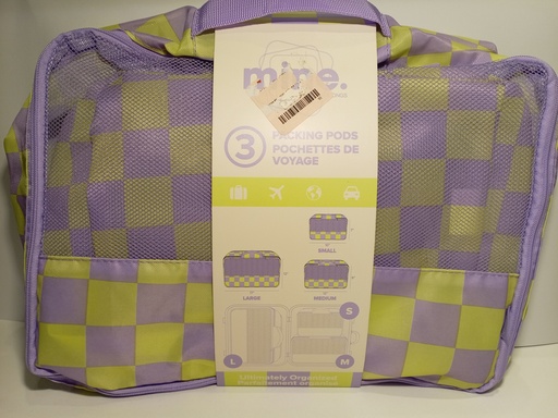 ORGANIZADORES MALETA MORADO/VERDE 3 PIEZAS