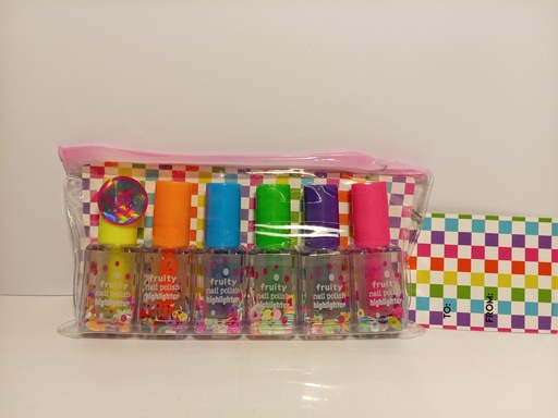 SET DE 6 RESALTADORES FORMA DE PINTURA DE UÑAS 