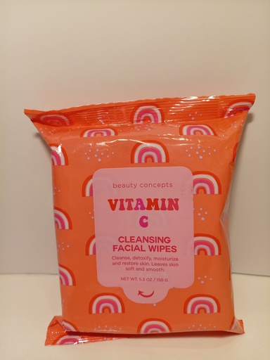TOALLITAS HUMEDAS FACIALES CON VITAMINA C